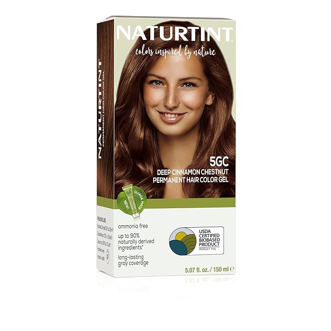 Naturtint 5GC Deep Cinnamon Chestnut Permanent Hair Color (Pack of 1), Ammonia Free, Vegan, Cruelty Free, up to 100% Gray Coverage, Long Lasting Results (Packaging may vary)
