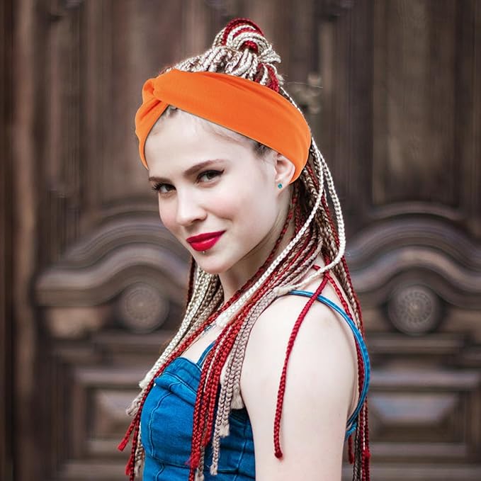 12 Pcs Stretchy Sport Headbands for Women,Absorbed Sport Headband Soft Twist Knotted Headbands for Yoga, Workout Daily Life