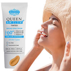 QUEEN AM GLOW | TINTED SunScreen SPF 60 Primer-Anti Aging, Face Moisturizer- Vitamin B3, B5, E- Non-Greasy, Silky Touch, oil free, fragrance free by QUEEN NATURAL NEW YORK (Pack of 1)