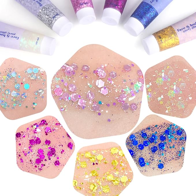Pink Face Glitter Gel,Singer Concerts Music Festival Pink Out Accessories,Lover Heart Body Glitter Gel,Halloween Sequins Face Glitter Paint Makeup,Sparkling Hair Chunky Glitter for Women,50ML