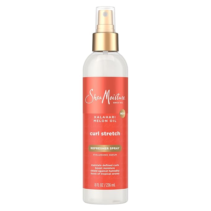SheaMoisture Curl Stretch Refresher Spray Kalahari Melon Oil and Marula Oil Between Wash Style Stretcher Boosts Hydration, Fights Humidity and Frizz with Hyaluronic Serum 8 Fl Oz