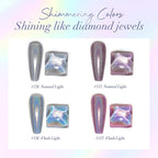 AZUREBEAUTY Holographic Nail Polish no Gel Fast Drying Pink Silver 2 Colors Natural Nail Lacquer High Shine DIY Salon Home Women Gifts 2Pcs 0.34oz