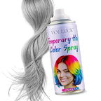 Gray Hair Spray Color Temporary, Silver Hair Color Spray 1-Day Hair Dye Colored for Kids Women Men, Grey Hair Wax Color Washable, Hair Paint Halloween Fast-Drying 4.06 Fl Oz