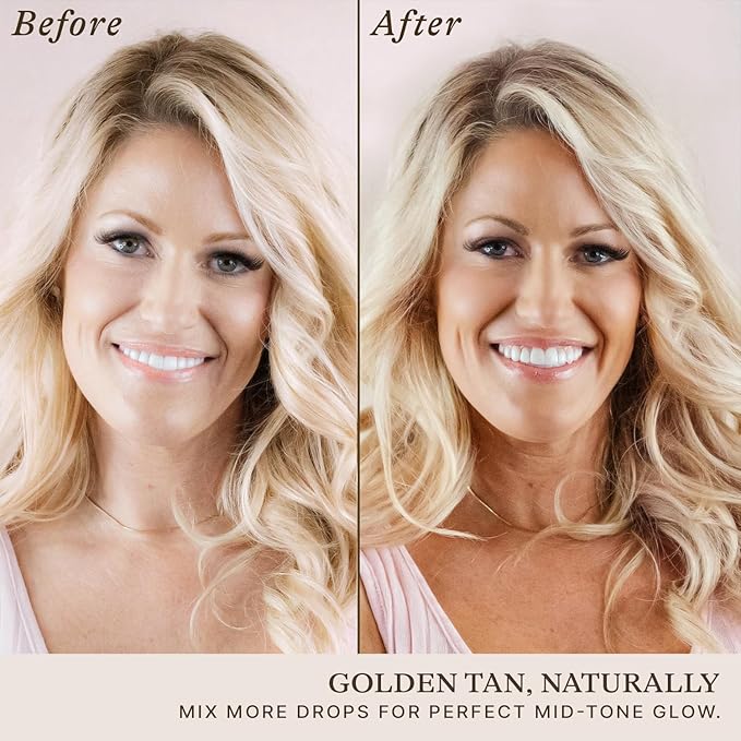 Self Tanning Drops - USA Made with Natural & Organic Ingredients, Medium Face Tanning Drops to Add to Lotion, Moisturizing Bronzing Tanner for Face & Body, Toxin Free Tanner for Fake Tan