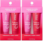 e.l.f. Squeeze Me More Lip Balm Duo, Moisturizing Balm For A Sheer Tint Of Color, Made With Hyaluronic Acid, Vegan & Cruelty-Free, Cherry & Bubblegum (Pack of 2)
