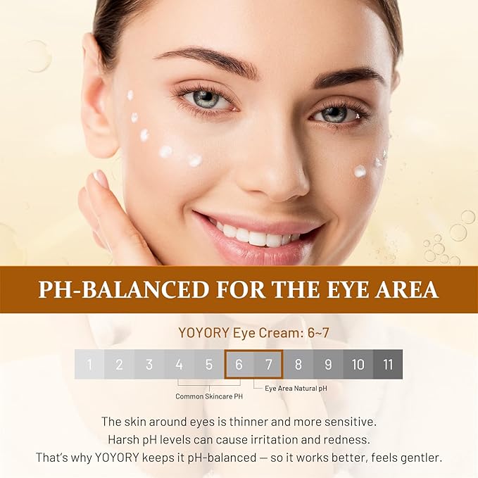 Retinol Eye Cream for Eye Bags - Rapid Under Dark Circles,Wrinkles, Fine Lines, Puffiness | Hydrating Anti-Aging Moisturizer Skin Care, Christmas gifts for Women and men 0.67 fl oz (Gold)