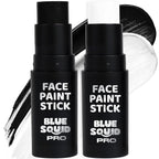Blue Squid PRO Black and White Face Paint Stick - Waterproof Body Paint For Adults & Kids Eye Black Baseball, Eyeblack Softball -Hypoallergenic Twist-Up Non-Toxic Makeup Stick - Cosplay, Sports & SFX