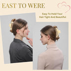 LuSeren 8 Pack Hair Clips for Women 4.3 Inch Large Hair Claw Clips for Women Thin Thick Curly Hair, Big Matte Banana Clips,Strong Hold jaw clips Black Purple Beige Pink