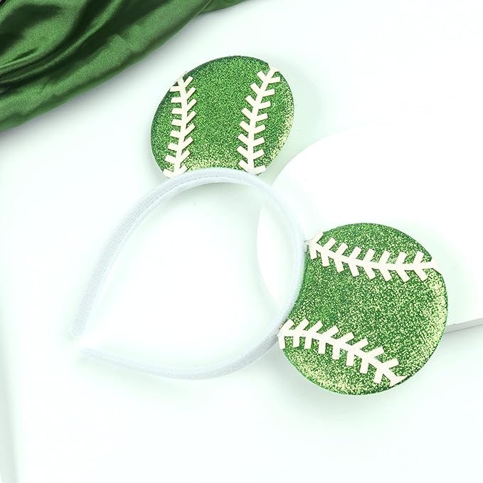Game Day Fans Headbands for Women&Men, Glitter Ball Sports Hairbands, Sports Themed Hair Accessory, Team Party Favor