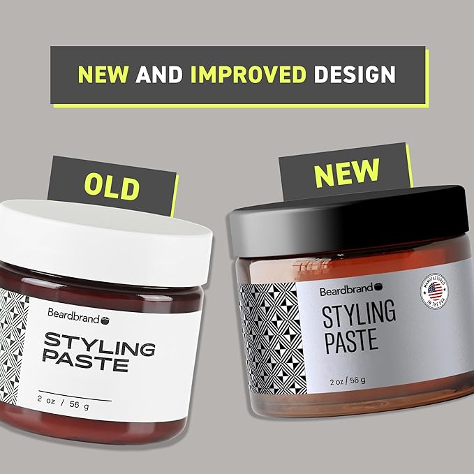 Beardbrand Beard Styling Paste - Medium Hold and Natural Look Hair Paste for Men - Versatile Hair Styling Cream - Teakwood, Rosemary, & Citrus Scent- 56 grams