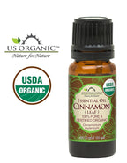 US Organic 100% Pure Cinnamon Leaf Essential Oil - USDA Certified Organic, Steam Distilled - W/Euro Dropper (More Size Variations Available) (10 ml / .33 fl oz)