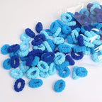 500 PCS Multicolor Cotton Hair Ties, Small Seamless Kids Hair Ties – Soft No-Crease Baby Hair Elastics for Girls, Kids & Toddlers, Gentle Ponytail Holders for Thin & Thick Hair. (Blue)