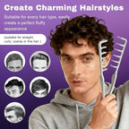 2Pcs Texture Comb, Volumizing Texture Comb for Men & Women, Wide-Tooth Hair Comb for Fluffy & Layered Hairstyles (Grey + Pink)