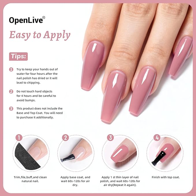 18ml Dusty Rose Nail Polish Large Volume Quick Drying Light Pink Nail Polish, Fast Drying and Long Lasting Color Nail Art DIY Home Manicure Gift for Women