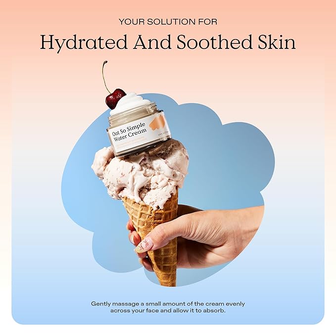 KraveBeauty Oat So Simple Water Cream – Korean-Inspired Daily Moisturizer, Hydrating & Soothing, Oat & Squalane, Vegan & Cruelty-Free, 2.7 fl oz