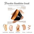 2 Pcs Liquid Foundation Full Coverage 24HR 30ml Matte Oil Control Foundation Makeup Concealer (Buff Beige & Sand) with Kabuki Foundation Brush Flat Top