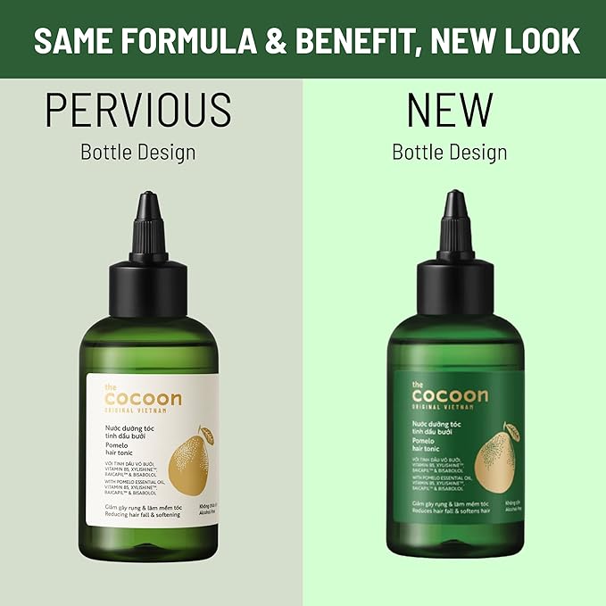 Cocoon Pomelo Oil Hair Tonic. 100% Vegan Scalp Serum Treatment for Thinning, Damaged & Breakage Hair | Soften, Reduce Hair Loss & Promote Hair Growth (4.73 fl oz Each) (3 Boxes)