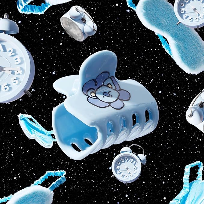 Kitsch BT21 Recycled Plastic Puffy Medium Hair Clips for Women, Medium Claw Clip for Thin & Thick Hair | Ideal Gifts for Women - KOYA, 1pc