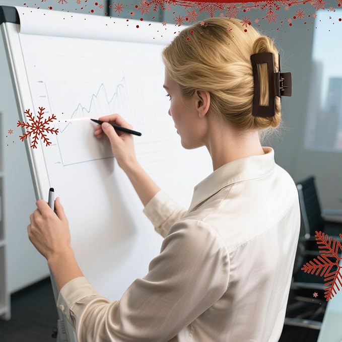 TOCESS Hair Claw Clips for Women - Large 8PK Neutral Matte Jumbo Square Hair Clips for Thick, Thin, Long, Short, Curly Hair Girls, Big Jaw Clip Set for Daily Use(Mocha Brown)