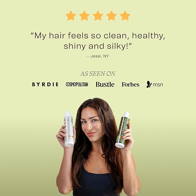 Ingreendients Natural Shampoo With Organic Ingredients - Sulfate Free, Color Safe, Non Toxic With Tea Tree Oil & Apple Cider Vinegar, Vegan, Gluten Free, pH Balanced