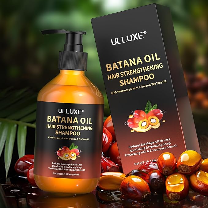 Batana Oil Hair Growth Shampoo, Strengthening Regrowth Shampoo for Men & Women with Thinning Hair & Hair Loss, Infused Rosemary, Mint Oil Nourishes Scalp, Sulfate Free for All Hair Types, 10.15 fl.oz