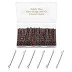 200 Pcs 2.2 Inch Wave-Shaped Bobby Pins Brown Metal Hair Pins Hair Accessories for Women Stylists Hair Sticks Girl