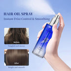 Rosemary Hair Treatment Oil Spray 80ml - Frizz Control & Split End Repair, Infused with Argan Oil, Batana Oil, Lavender Oil for Instant Smoothness - Long-lasting Bluebell Fragrance