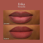 Thrive Causemetics Lip Filler Long-Wearing + Plumping Lip Liner, Shea Butter Hydrating Lip Plumper Retractable Lip Liner Pencil, Built In Sharpener, Vegan & Cruelty Free, Erika (Terracotta)