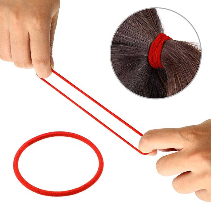 TecUnite 200 Pieces No Metal Hair Elastics Bulk Rubber Bands Hair Ties Ponytail Holders for Women(Multicolor)