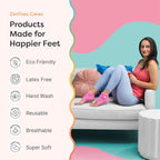 ZenToes Moisturizing Socks for Cracked Heel Treatment, Vitamin E, Olive Oil and Jojoba Oil Heel Socks, Stocking Stuffers for Women, Spa Self Care Gifts for Women (Pink with White Heart, Regular)