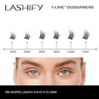 Lashify I-LineShort Pre-Mapped Gossamer, Easy DIY False Lashes to Create an Angled Look and Eyeliner Effect