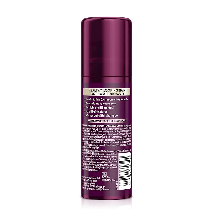 Schwarzkopf Keratin Root Temporary Hair Color Spray, Dark Brown, Instant Gray Coverage, Thicker, Fuller-Looking Roots, Easy-to-Use, No Ammonia, Low Mess Application, Scalp Friendly