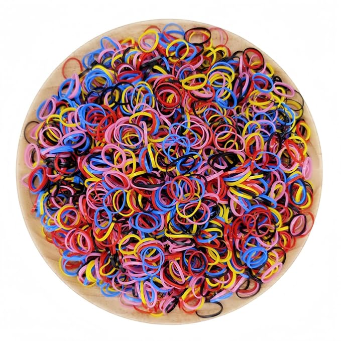 3200 Pcs Elastic Rubber Bands Small Hair Ties Hair Rubber Mini Hair Bands Hair Elastics Tiny Soft Holder Ponytails for Girls (Dark Multicolor)
