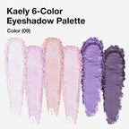 evpct 6 Colors Lavender Purple Pink Eyeshadow Palette, Light Nude Baby Pink Dark Violet Lavender Lilac Purple Glitter Shimmer Sparkle High Pigment Mini Travel Eye Shadow Palette Makeup for Older Women