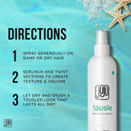 Tousle Sea Salt Spray Men & Women 8 Fl Oz Founded in California (New Clean Formula) - Natural Sea Salt Spray Hair, Hair Texturizer for Women, Fragrance-Free Texture Sprays, Surfer Texturizer for Men