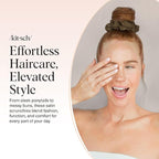 Kitsch Scrunchies for Women - No Crease Hair Ties for Girls | Scrunchies For All Hair Types and Textures, Perfect for Day or Night | Ideal Gifts for Women - Moss Green, 5 Pcs