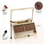 Boobeen Eyebrow Powder Kit, 2-color Waterproof Eyebrow Palette Makeup to Definer & Filler Brows, Eyebrow Color Powder Shape Natural Looking Brow - with Mirror Brush