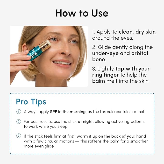 MAREE Under Eye Balm Stick with Retinol & Ceramide Complex - Facial Moisturizer for Dark Circles & Wrinkles - Under Eye Brightener Stick, Anti Wrinkle Hydrating Face Skincare