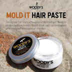 Woody's Mold It Matte Hair Paste for Men - Medium Hold, Matte Finish Styling Clay Pomade For Men Alternative, Adds Texture & Volume, 3.4 oz