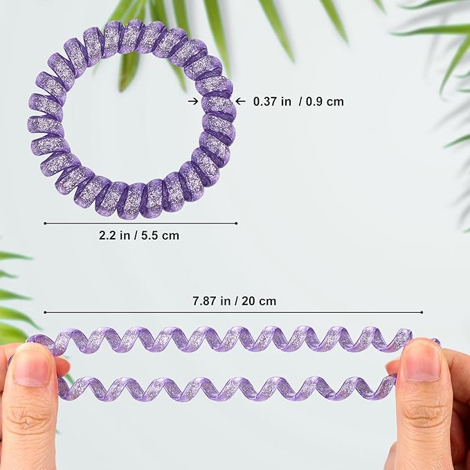 JessLab Spiral Hair Ties for Women, 10-Pack Traceless No-Damage Ponytail Holders, Coils Hair Bands for Girls, Assorted Colors
