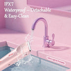 2-in-1 Bikini Trimmer for Women, Bikini Shaver, Dual Head Electric Razor, IPX7 Waterproof Wet/Dry, USB Rechargeable for Pubic/Underarm/Leg, Pink