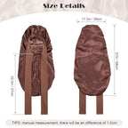 AWAYTR Long Satin Bonnet for Braids - Elastic Silk Hair Bonnets for Sleeping Night Cap Stretchy Tie Band for Women（Brown）