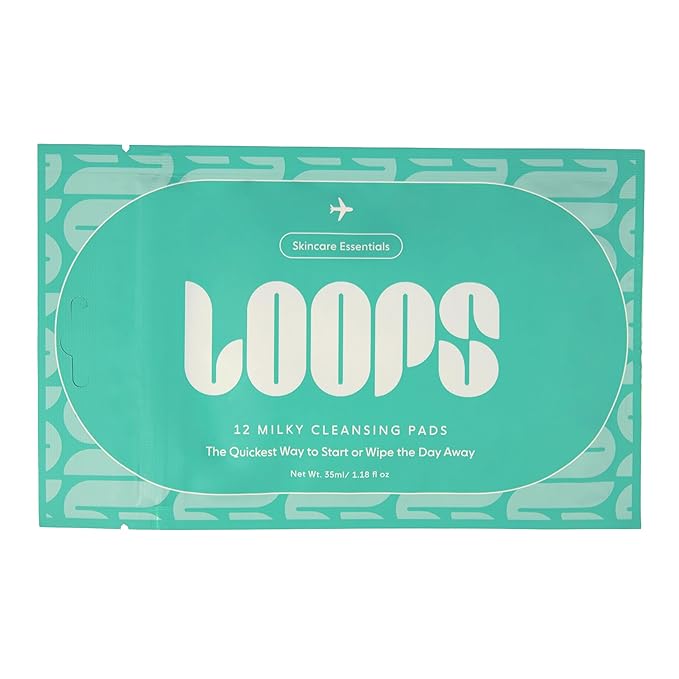 LOOPS Milky Cleanser Korean Skincare - Deep Cleansing and Hydrating Skin Care - Pre-soaked Bamboo Facial Cleansing Pads - Facial Wash with Milky Oil Complex - Oil Cleanser for Face - Gifts for Women