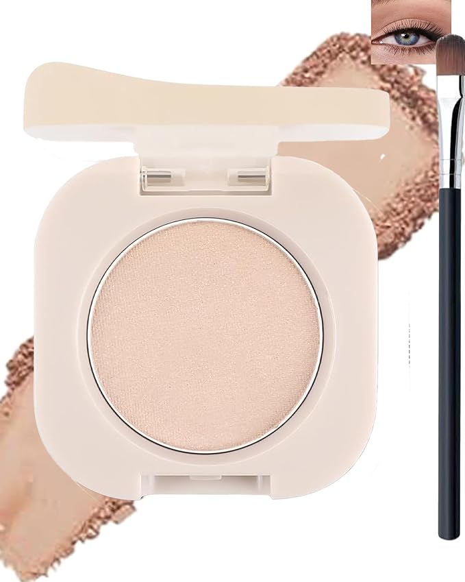 Single Matte Eyeshadow,Light Brown Eye Shadow Palette Brow Makeup,High Pigment Waterproof Pressed Monochrome Nude Eye Shadows Powder with Smooth Lightweight Blendable Formula for Daily Eye Look-06