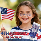 Patriotic Body Glitter Stick, Waterproof Face Glitter Gel, Chunky Glitter Face Paint, 4th of July Red White Blue Sequin Hair Glitter Makeup for American Pride USA Flag Makeup for Independence Day