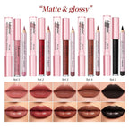 3PCS Black Lip Liner and Lipstick Set – Bold Matte Lipstick, Precision Liner & High-Shine Gloss for Gothic, Halloween, Cosplay & Editorial Looks – Long-Lasting, Smudge-Proof Lip Makeup Kit (Black)