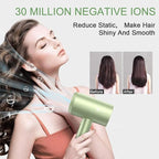 slopehill Professional Ionic Hair Dryer, Powerful 1800W Fast Drying Low Noise Blow Dryer with 2 Concentrator Nozzle 1 Diffuser Attachments for Home Salon Travel (Lime Cream)