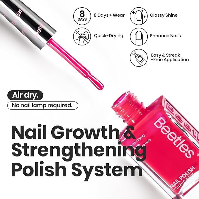 Beetles Neon Nail polish Set, 6 Colors Bright Rainbow Nail Polish Kit Quick Dry Finger Nail Polish Glossy Shine Nail Lacquer Polish Long Lasting Neon Party Gifts for Women