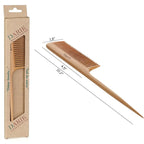 Wide Tooth Wooden Comb Handmade - Natural Vintage Style Wide Tooth Comb for Curls Gentle Styling - Anti-Static Wood Hair Combs For Women Detangling (Fine Tooth Tail Comb)