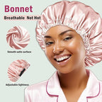 2Pcs Hair Bonnets For Sleeping Satin Bonnet Silk Bonnets For Women Silky Night Caps Womens Curly Hair Sleep Cap